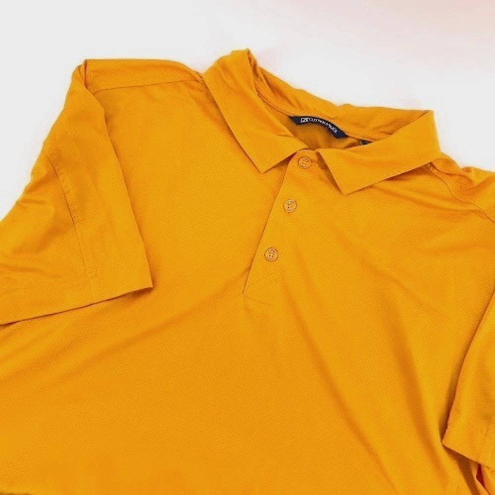 Cutter & Buck Polo Shirt Mens XL mustard gold Golf Short Sleeve‎  golfing